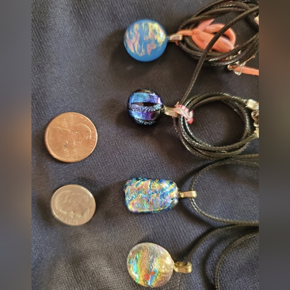 SOLD Glass Dichroic Pendants